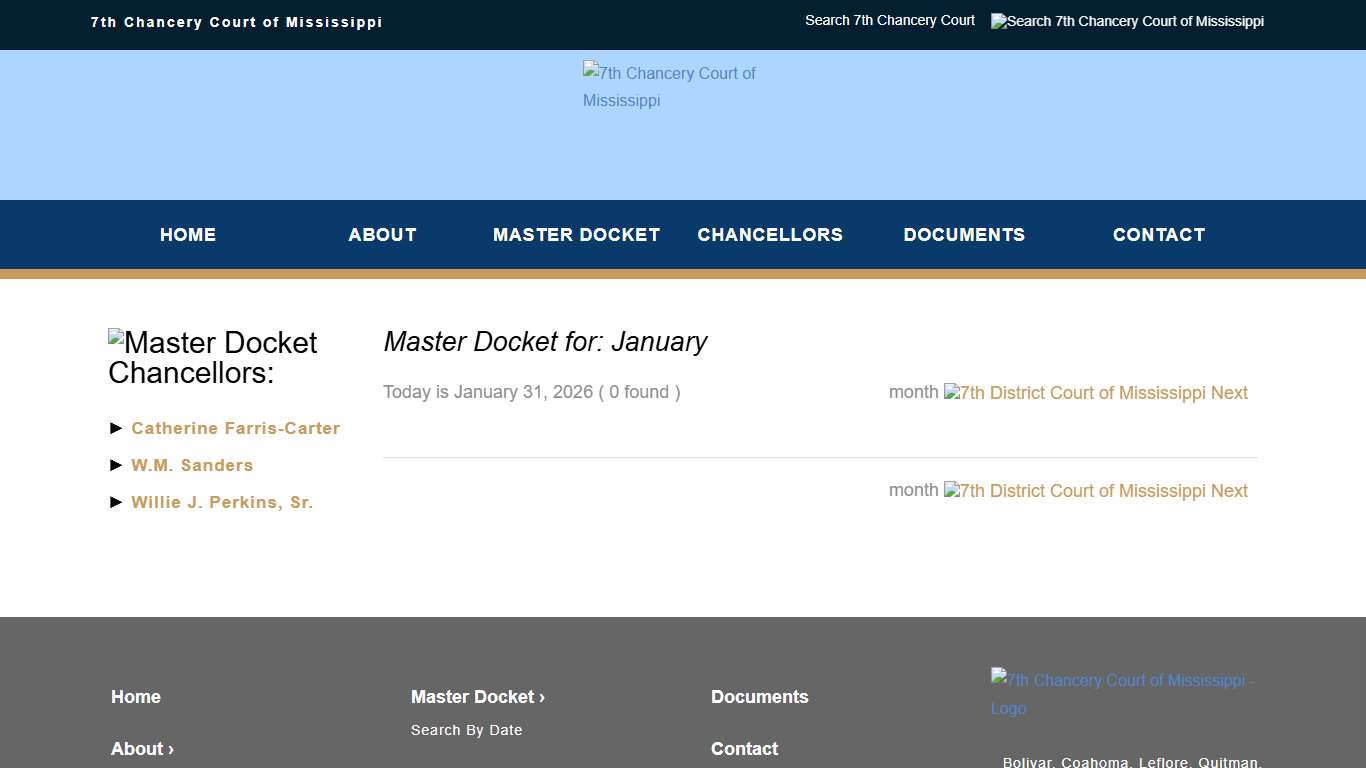 Master Docket: 7th District Court of Mississippi