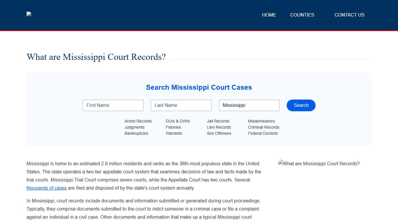 Mississippi Court Records and Cases